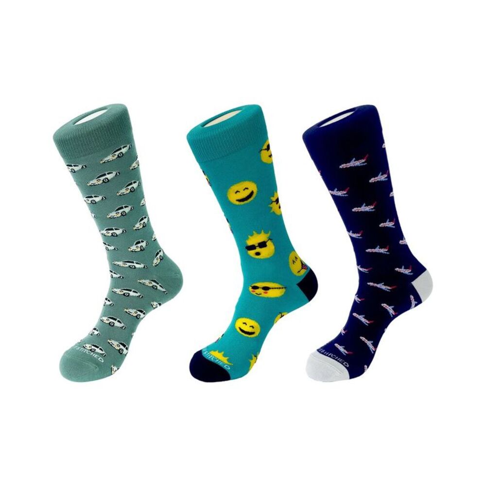 Unsimply Stitched 3-Pack Men's Crew Socks, Multicolor